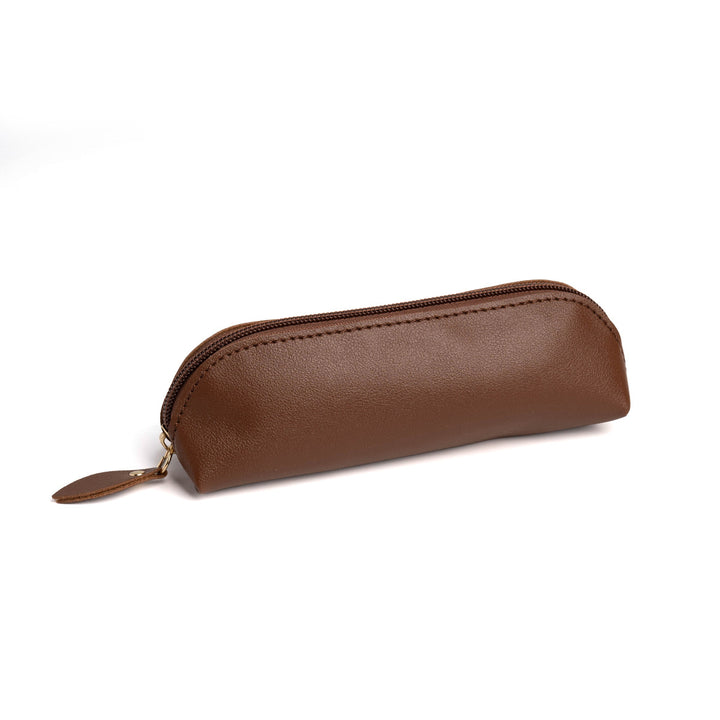Premium Leather Zippered Pencil Case Bowlift