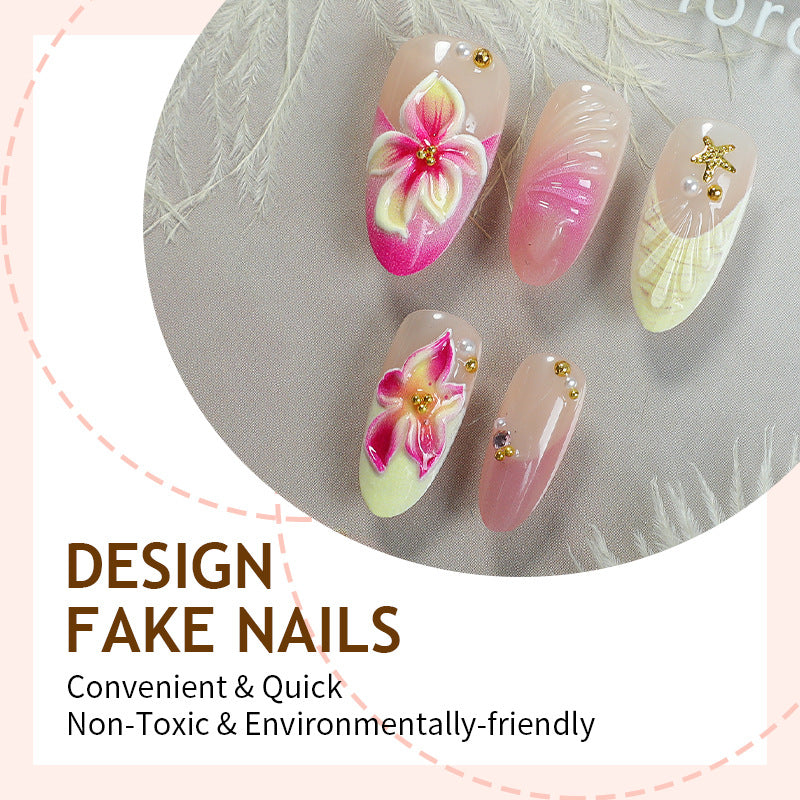 Creative nail art set with elegant flower designs Bowlift