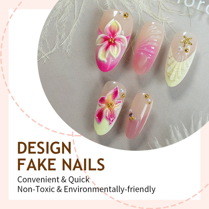 Creative nail art set with elegant flower designs Bowlift