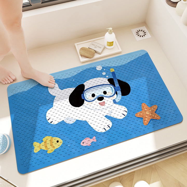 Playful Dog-Themed Bath Mat Bowlift