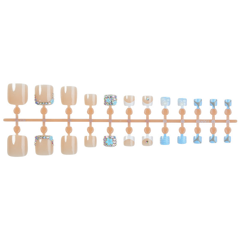 Decorative Press-On Nail Art Set with Sparkling Accents Bowlift
