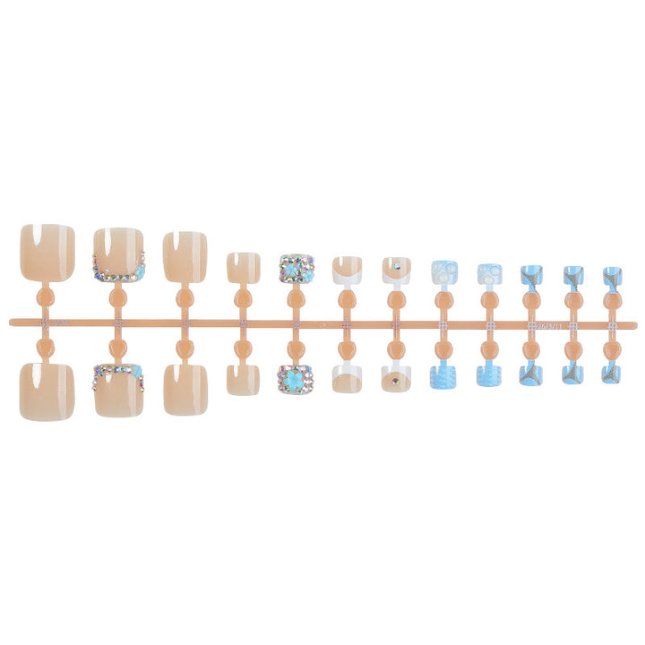 Decorative Press-On Nail Art Set with Sparkling Accents Bowlift