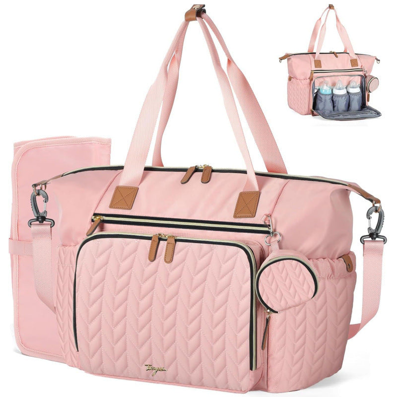 Multi-Purpose Quilted Diaper Tote Bag Bowlift