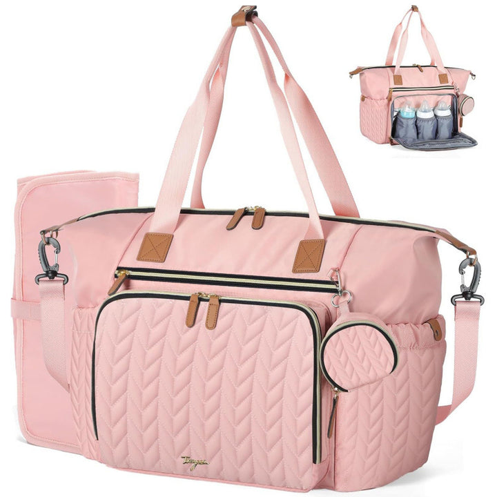 Multi-Purpose Quilted Diaper Tote Bag Bowlift