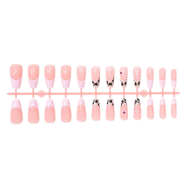 Artificial Nail Set with Cute Panda Design and Gloss Finish Bowlift