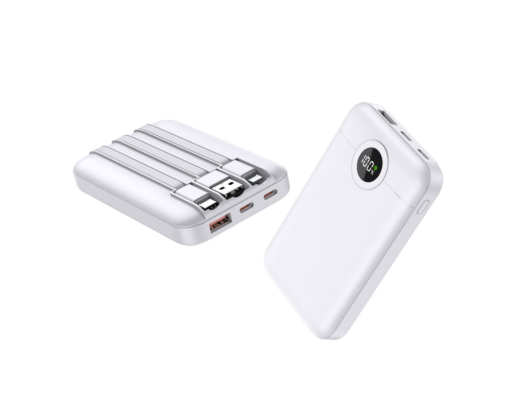 Portable power bank with intelligent cable management and LED charging status display Bowlift