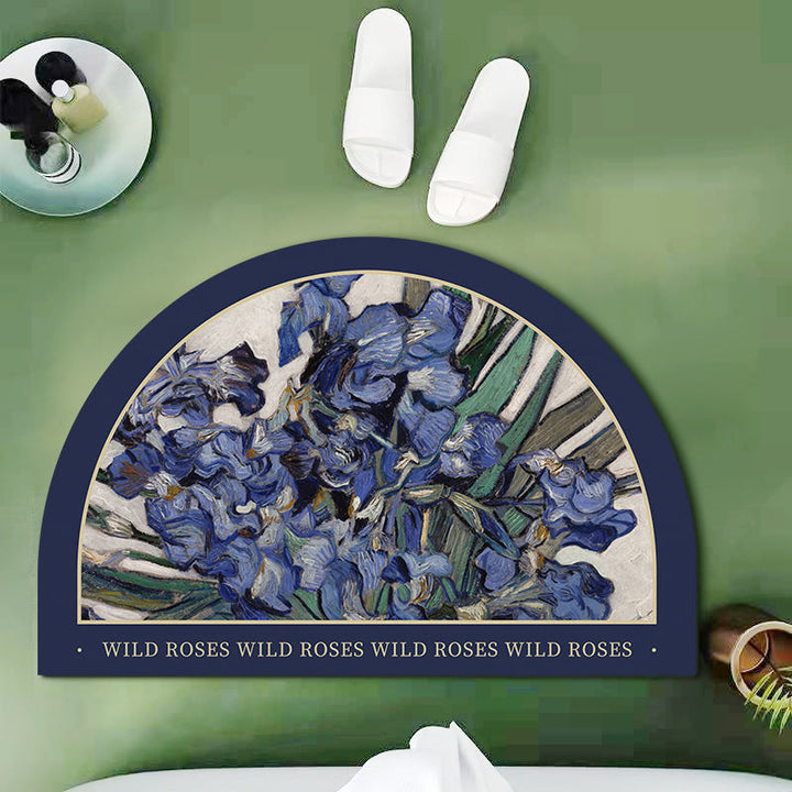 Floral Design Shower Mat Bowlift