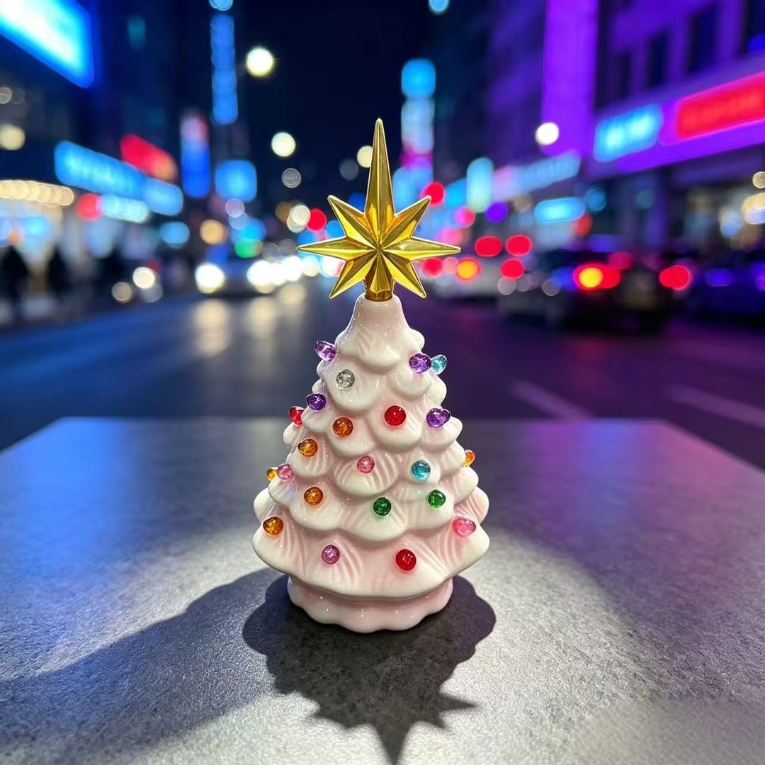 Decorative Ceramic Christmas Tree Figurine Bowlift