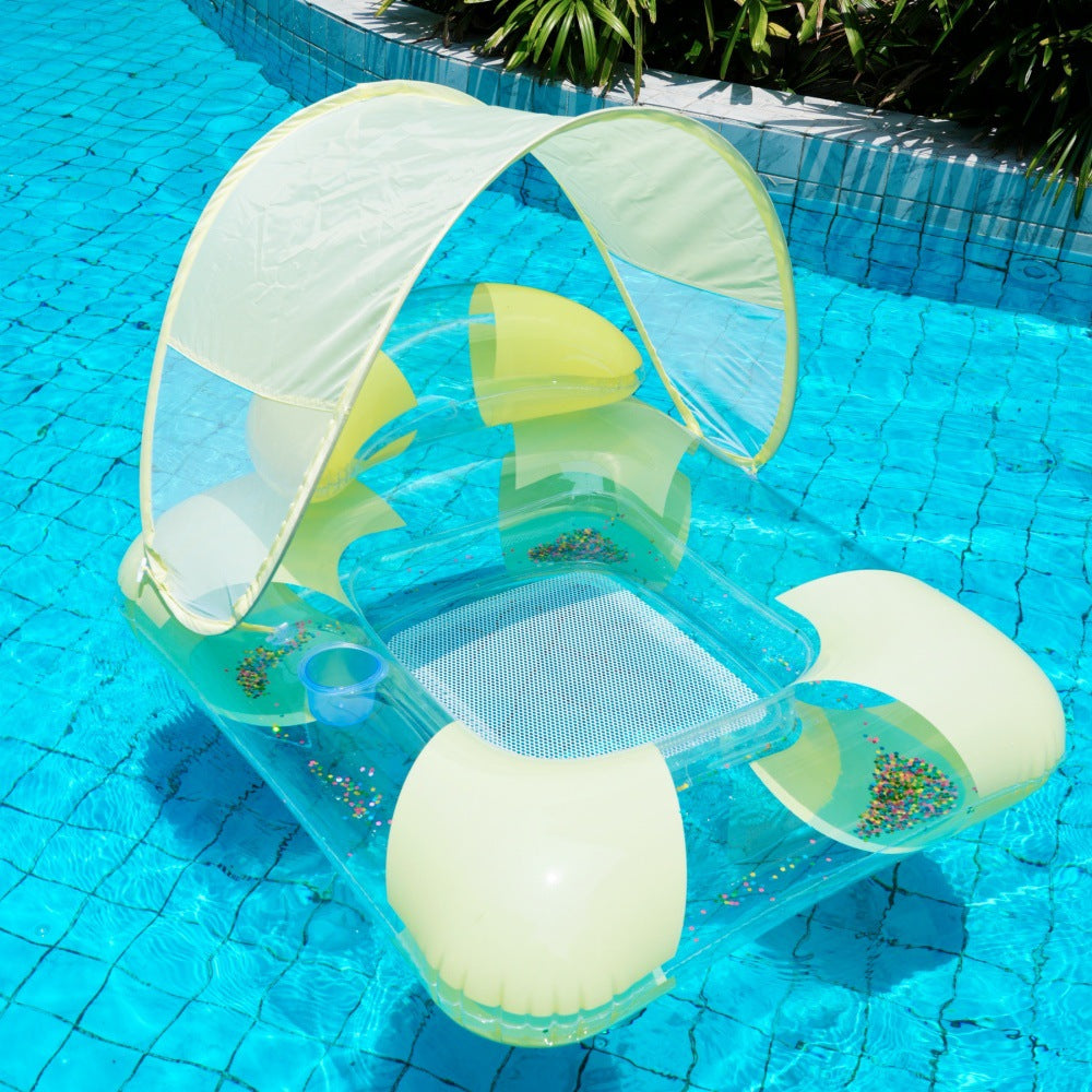 Inflatable Pool Lounger with Canopy Bowlift