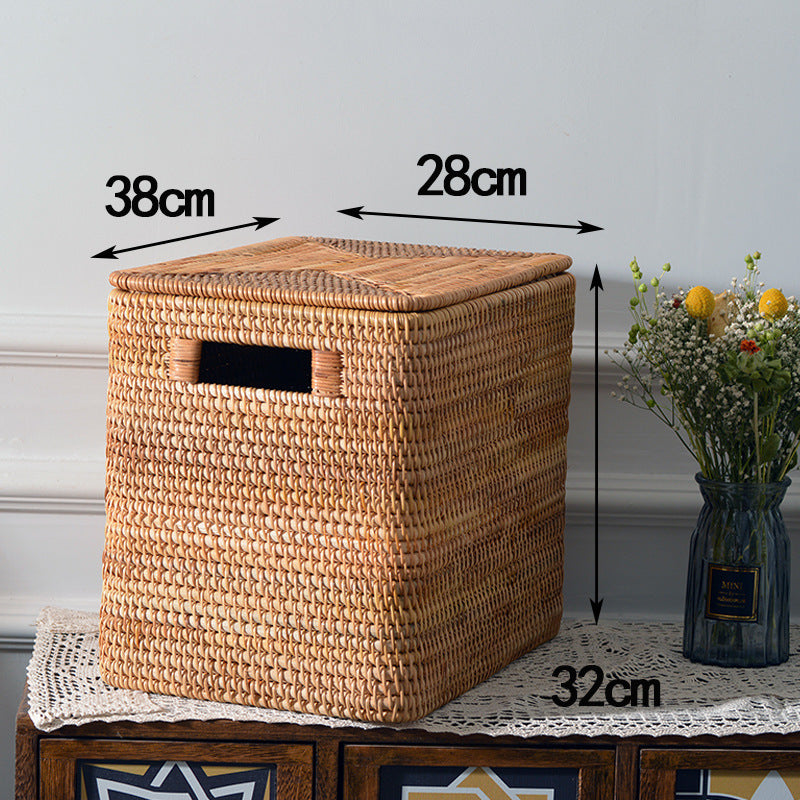 Women rectangular rattan storage basket Bowlift