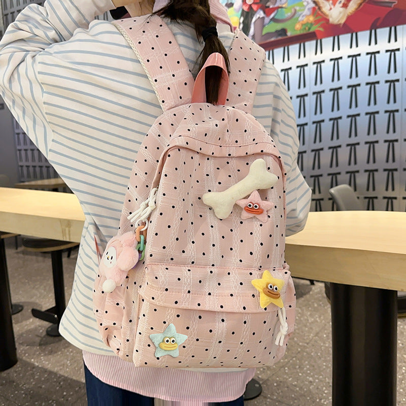 Cute Polka Dot Patterned Backpack