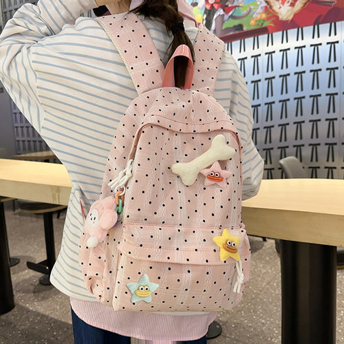 Cute Polka Dot Patterned Backpack