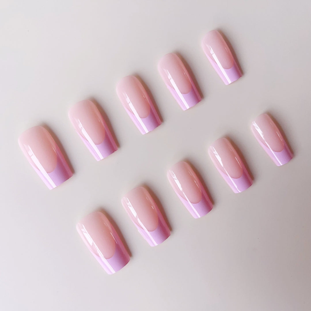 Acrylic nail set with elegant French tip Bowlift