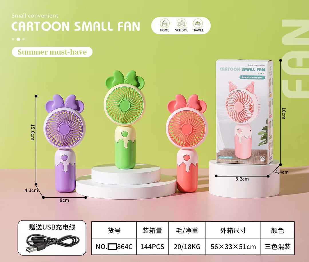 Unisex Cartoon Hand Fan with Cute Animal Design Bowlift