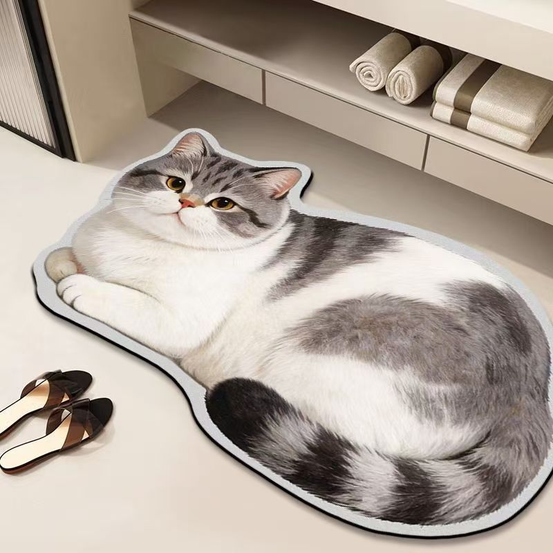 Realistic Lion Cub Shaped Floor Mat