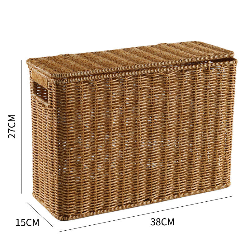 Women's Rectangular Storage Basket with Open Handles Bowlift