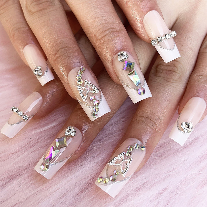Decorative Rhinestone Nail Art Extensions Bowlift