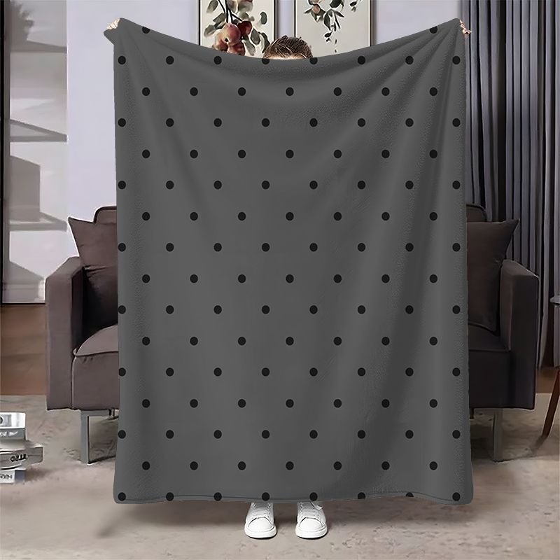 Cozy Polka Dot Fleece Throw Blanket