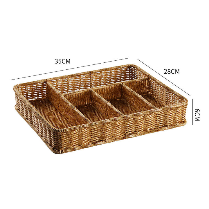 Multi-Sectional Woven Storage Basket Bowlift