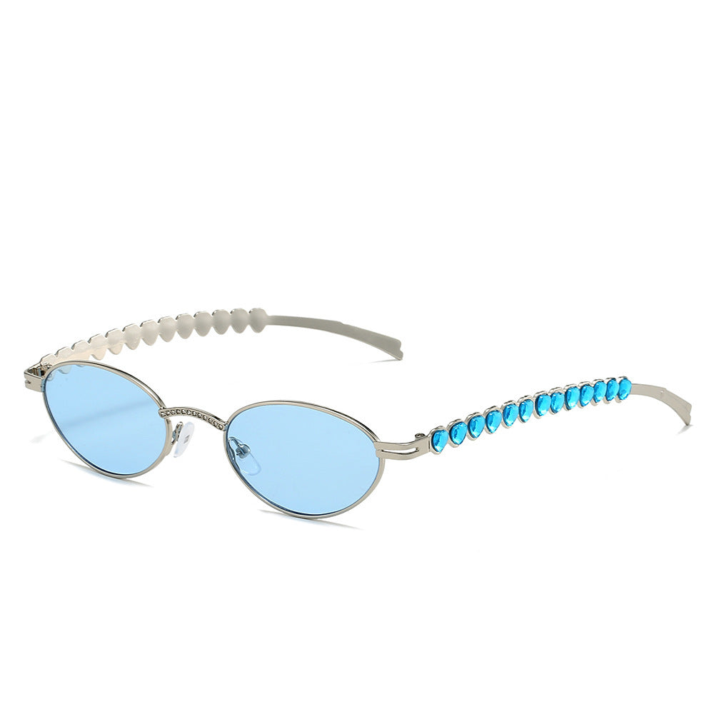 Elegant Rhinestone-Embellished Cat-Eye Glasses Bowlift