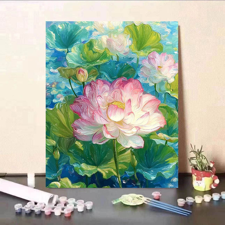 DIY Water Lily and Koi Fish Canvas Painting Kit Bowlift