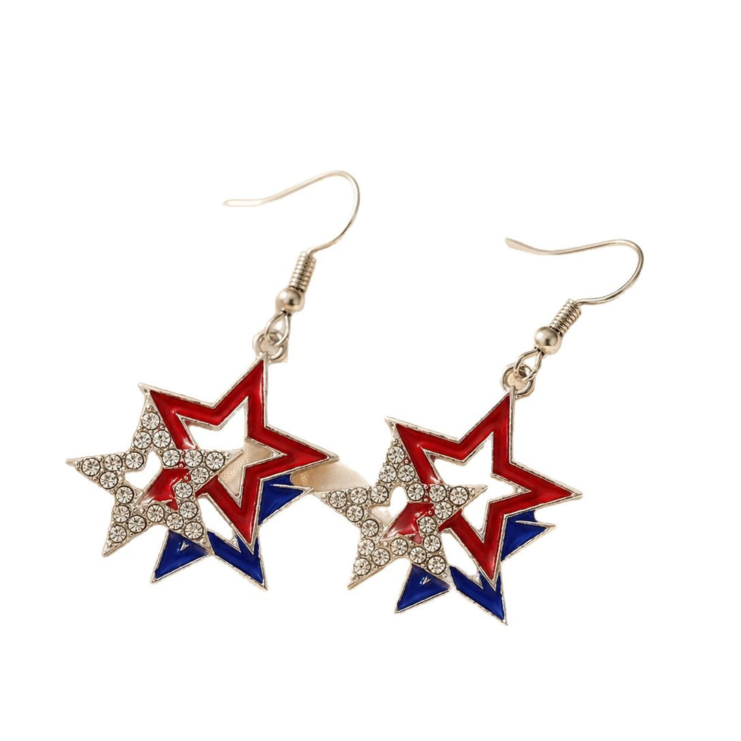 Women's Statement Earrings made of enamel with star and stripe motif and crystal embellishment Bowlift