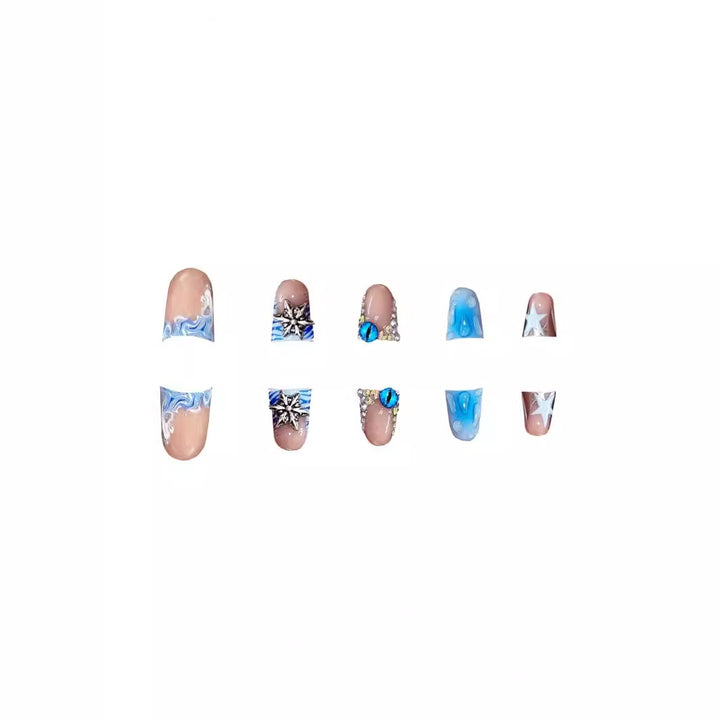 Artistic Acrylic Nail Enhancements with Gem Accents Bowlift