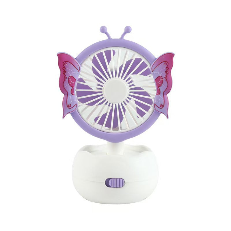 Unisex portable children's table fan with butterfly design, rechargeable and quiet Bowlift