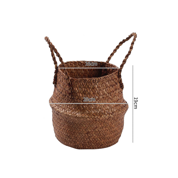 Handwoven Natural Fiber Storage Basket Bowlift