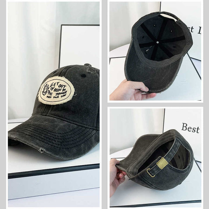 Women's Casual Distressed Cotton Baseball Cap Bowlift