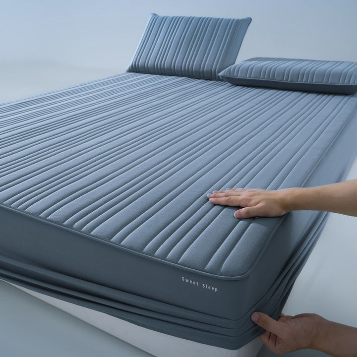 Quilted Memory Foam Mattress Topper with Elastic Fitted Skirt