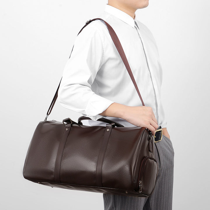 Elegant Leather Weekender Bag Bowlift