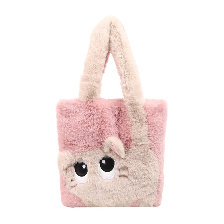 Plush shoulder bag with cat motif Bowlift