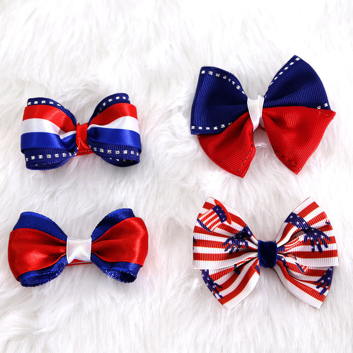 Women's Independence Day mini grosgrain ribbon hair bow with alligator clip Bowlift