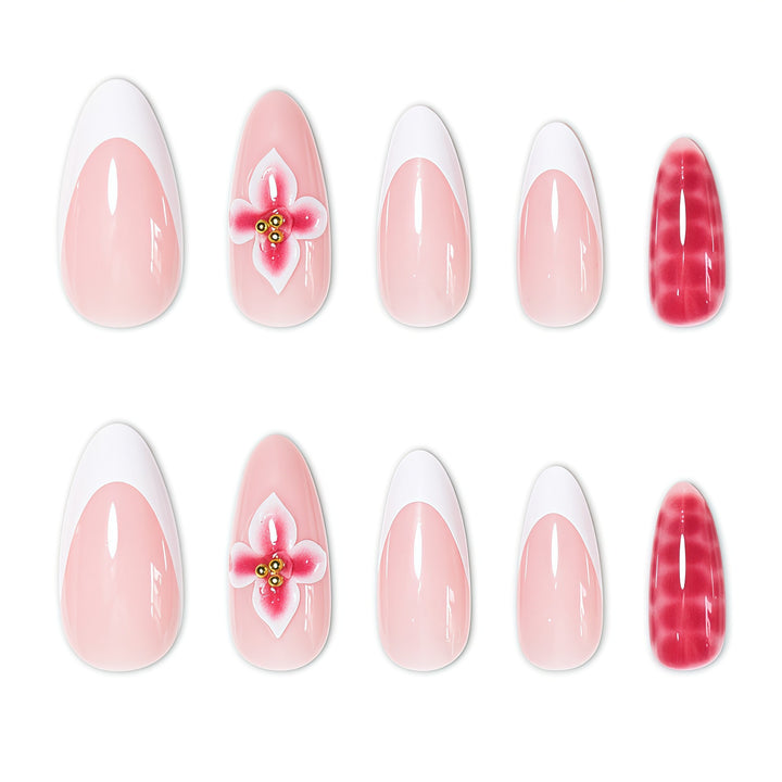 Floral Stiletto Nail Enhancements Bowlift