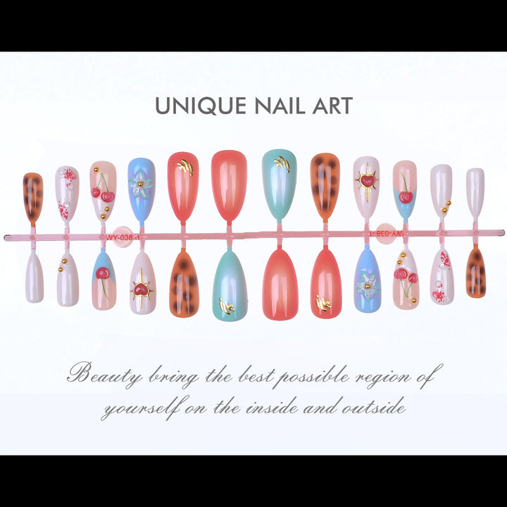 Elegant Decorative Press-On Nail Art Set Bowlift