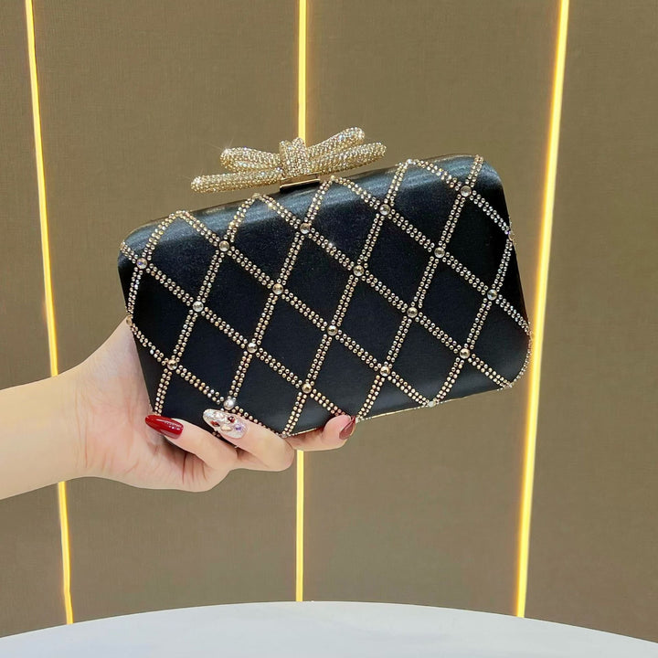 Decorative Rhinestone-Studded Evening Clutch