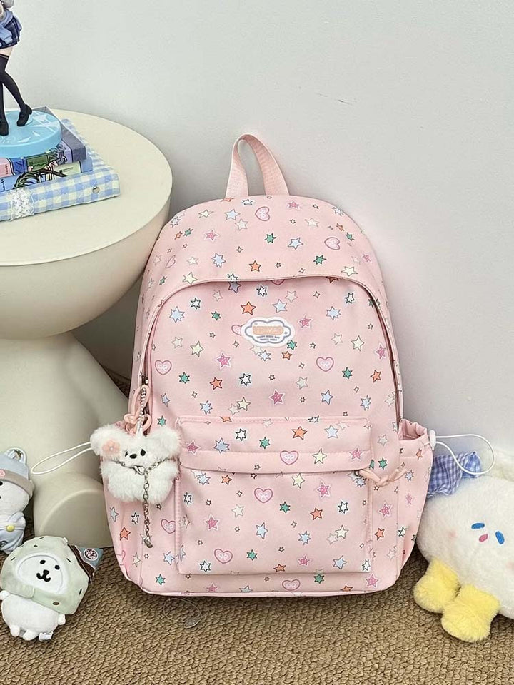 Charming Star and Heart Pattern Backpack