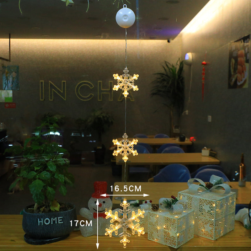 BowLift | Christmas 3pcs LED Light Star Hanging Tree Sucker Window Ornaments