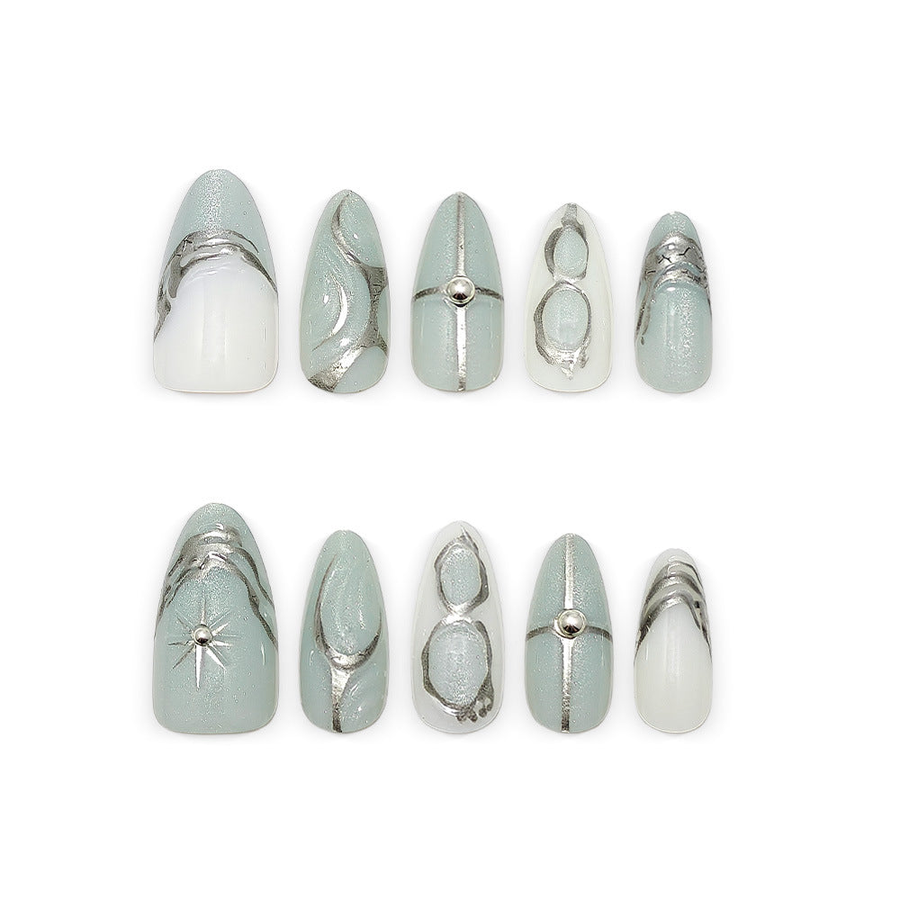 Elegant Artificial Nails with Artistic Accents Bowlift