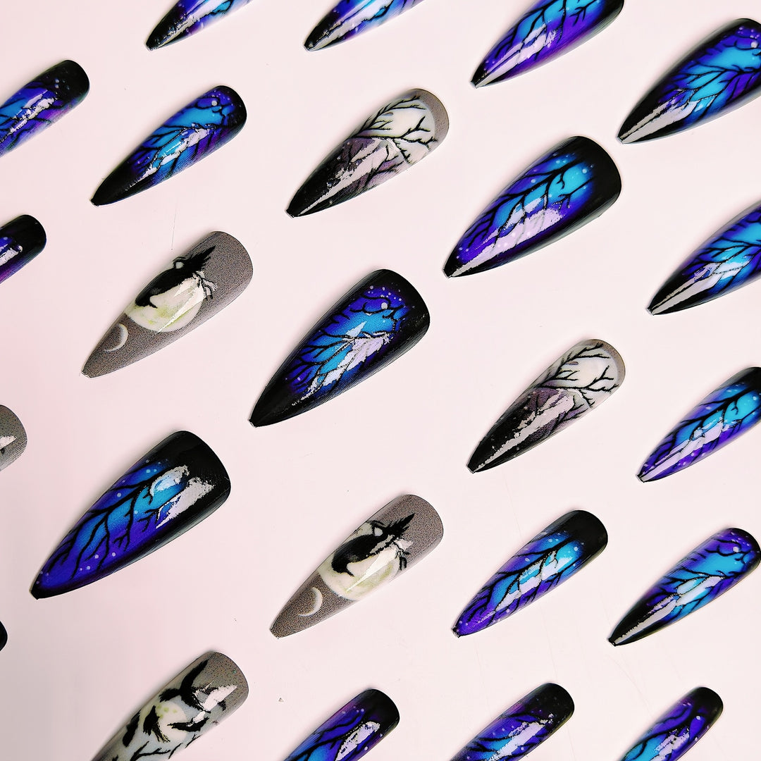 Creative Art Nails in Mystical Night Design Bowlift