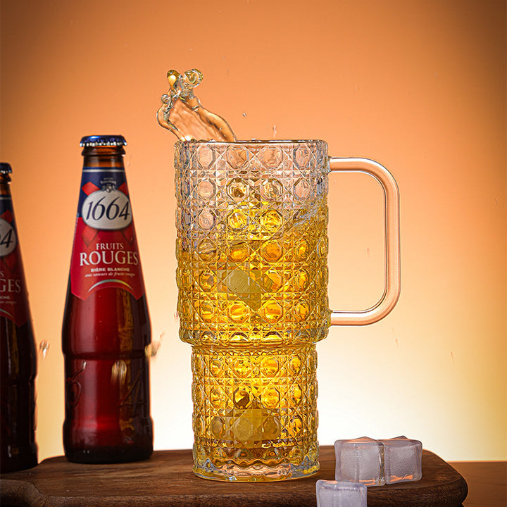 Unisex glass tumbler with textured design by Bowlift