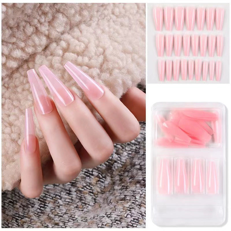 Acrylic nail set with delicate shine and elegant shape Bowlift