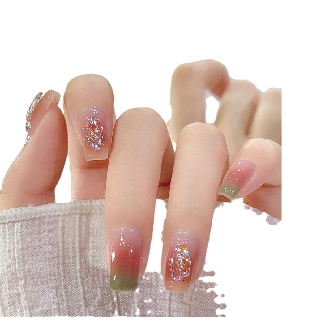 Premium Glitter Ombre Press-On Nail Set Bowlift