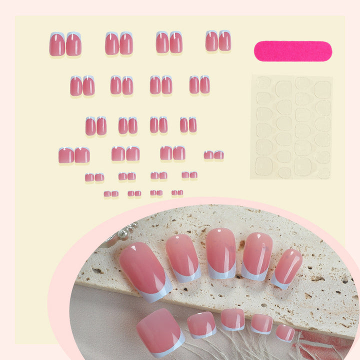 Acrylic nail set with stylish French design Bowlift