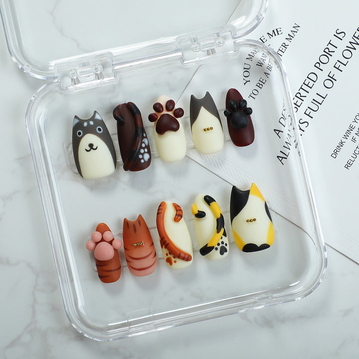 Animal Motif Artificial Nail Set Bowlift