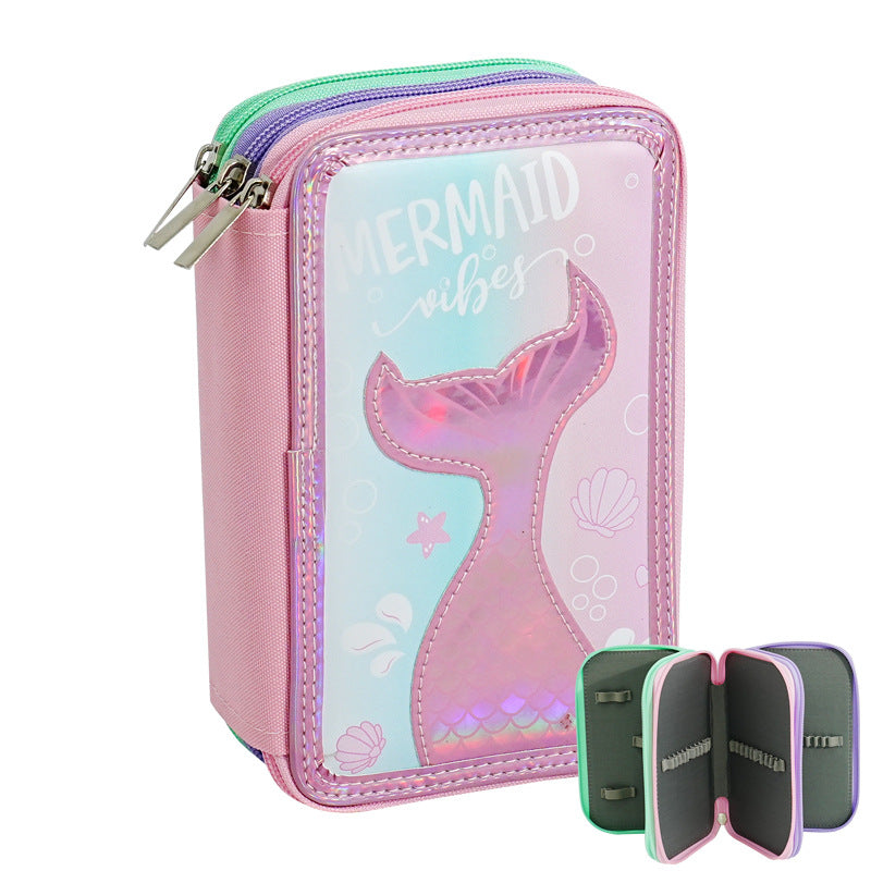 Dinosaur-Themed Dual-Zipper Pencil Case Bowlift