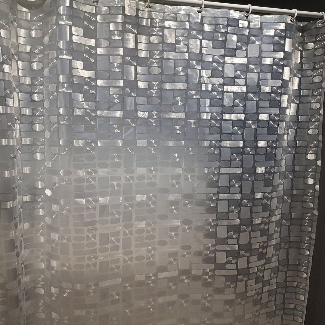 Contemporary Geometric Design Shower Curtain Bowlift