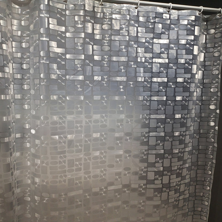 Contemporary Geometric Design Shower Curtain Bowlift