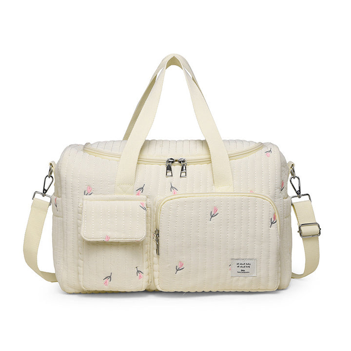 Multi-Pocket Quilted Travel Duffel Bag Bowlift